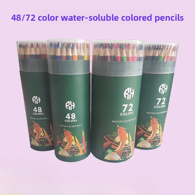 48/72 لونًا، أقلام رصاص ملونة زيتية، ألوان زاهية، مناسبة للطلاب وطلاب الفن