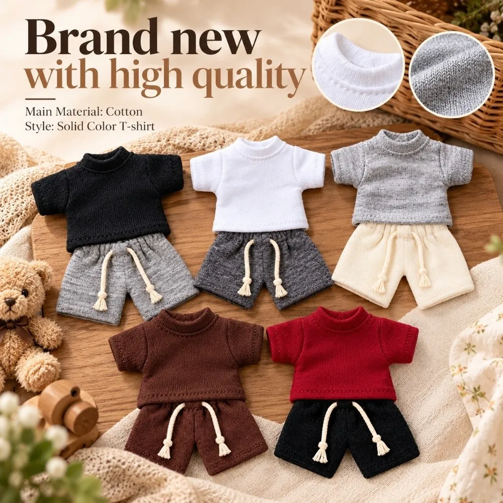 Casual Wear Doll Clothes Shorts Solid Color Elastic Waist Drawstring Knit Sweatpants Mini Toys Dress Up Accessories