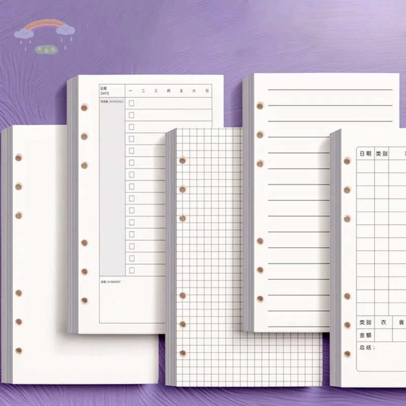 Fotografia 7: Papel de Refil A6 com 6 Furos, Páginas Internas em Branco para Caderno Planejador, Inserções Substituíveis