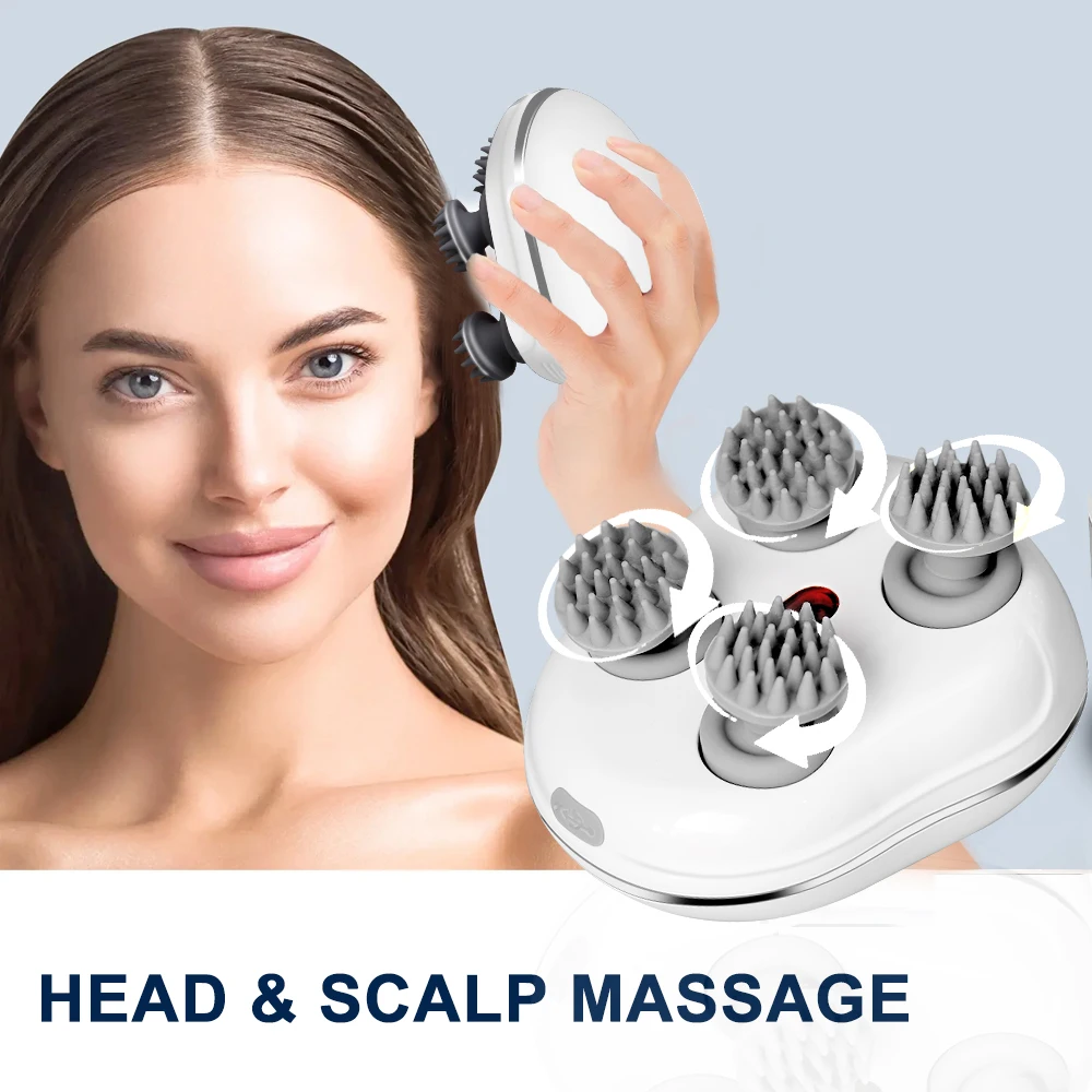 Head Scalp Massager for Red Light Promoting Hair Growth Kneading Vibration Soft Silicone Stress Relax Body Massage Health Care