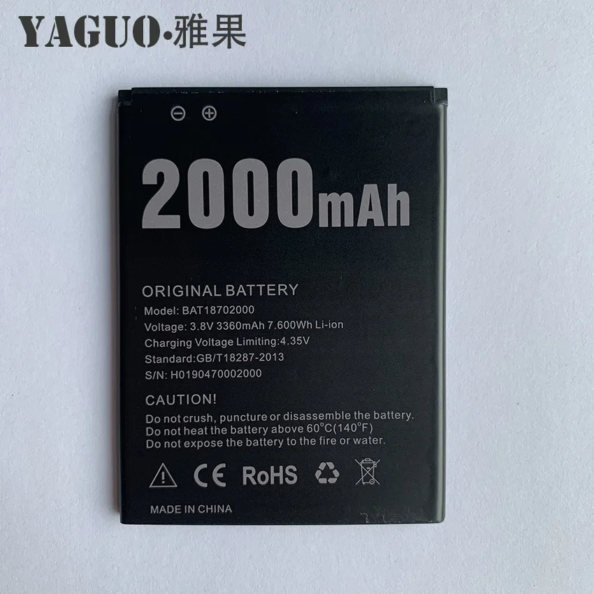 New Original Doogee X50 BAT18702000 Battery 2000mAh Polymer Li-ion 3.8V Batteries For Doogee X 50 Cell Phone