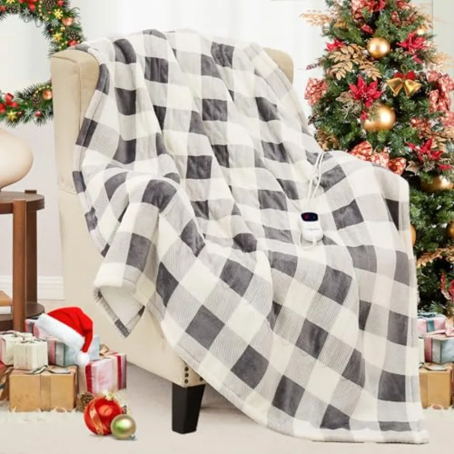 

Electric Blanket Heated Twin Size - 62"x84" Ultra Soft Cozy Flannel Heating Blanket with 10 Fast Heat Levels 8 Hours Auto Off O