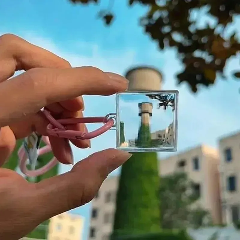 1 قطعة جديد فارغة الاكريليك بكسل المفاتيح زوجين قلادة واضح إطار صغير الإبداعية ديكور ذاتي الصنع هدية للذكرى السنوية #5