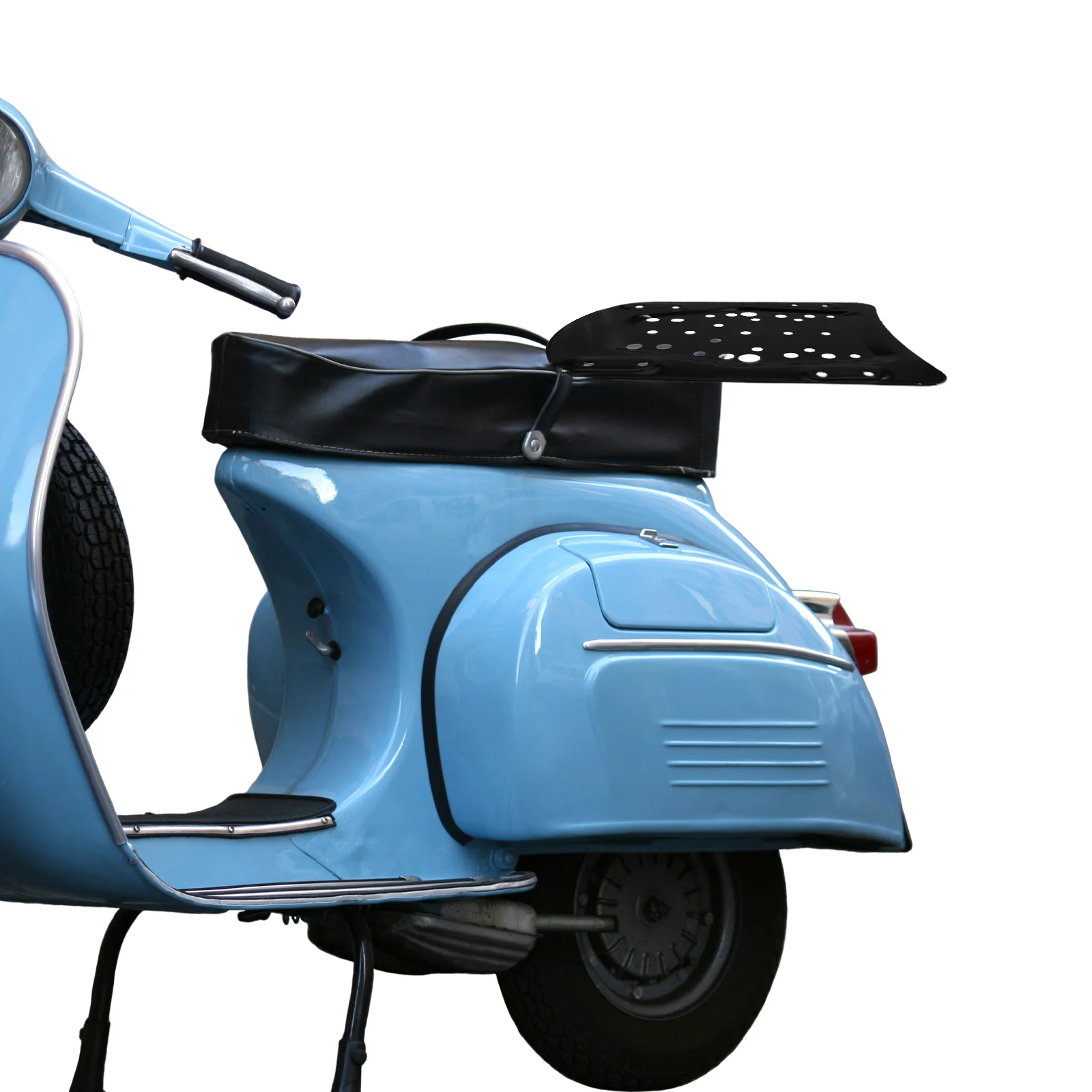 

1Set Motorcycle Rear Luggage Rack Mounting Plate Steel Thickened Base Scooter Electric Scooter Dirt Bike Stand Rack Black Heavy