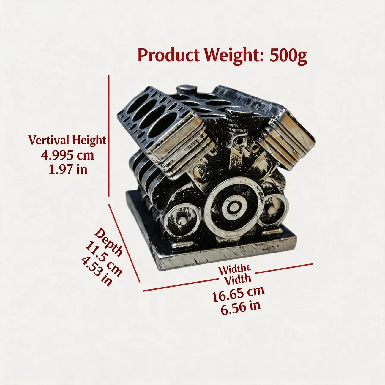 Car Engine Shape Pen Holder Desktop Decoration Ornament Creative Pencil Organizer Office Desk Decor