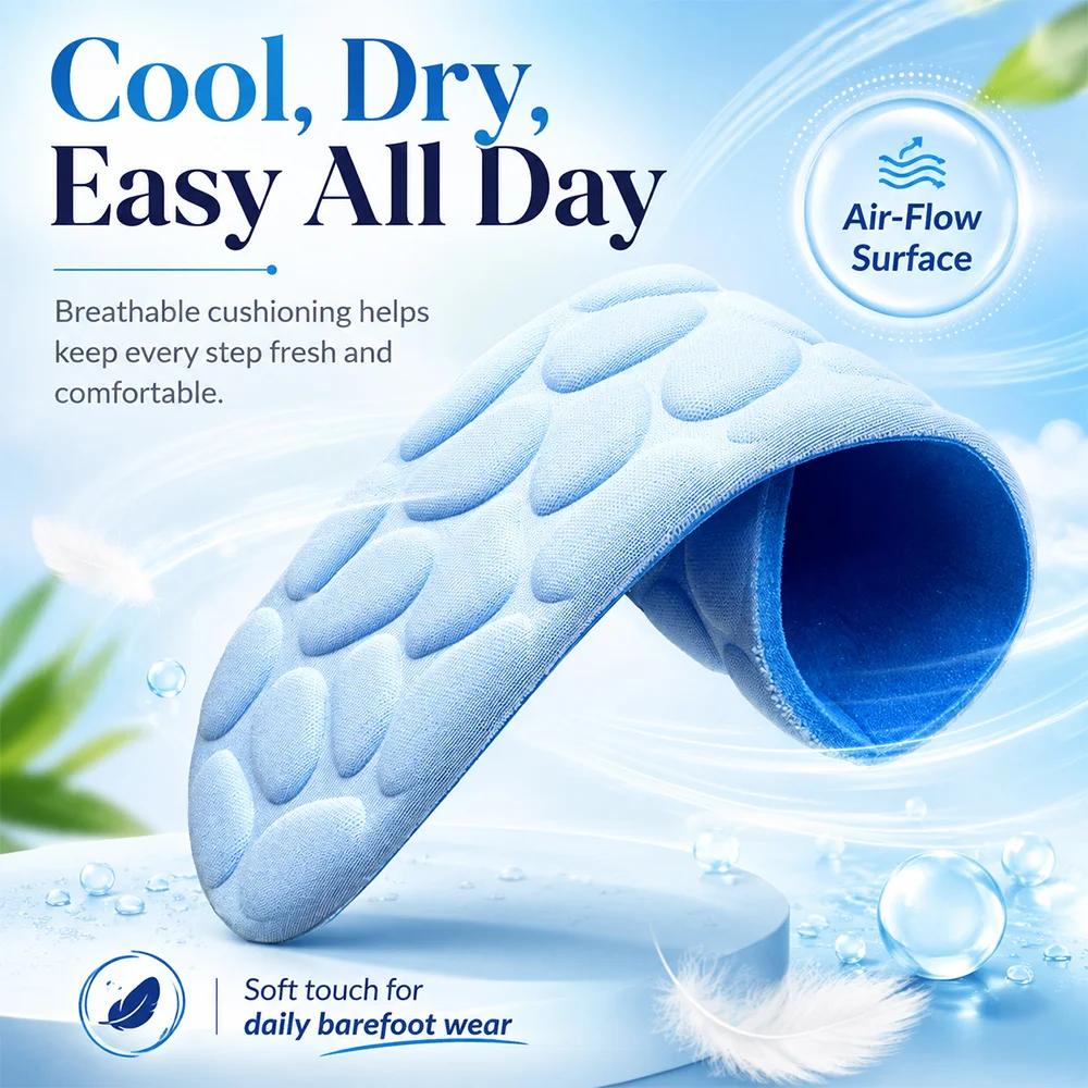 5D Memory Foam Insoles Soft Flexible Breathable Shock Absorbing Outdoor Running Sports Men Women Cushion Comfort Pads