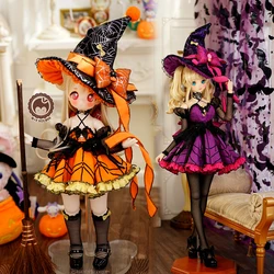 Halloween Limited 1/4 1/3 Purple/Orange Witch Dress MSD MDD Spider Queen skirt kumako DDL DY BJD Doll clothes Accessories