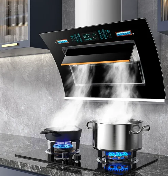 Large Suction Side Suction Double Motor Range Hood Household Kitchen Automatic Cleaning Small Range Hood
