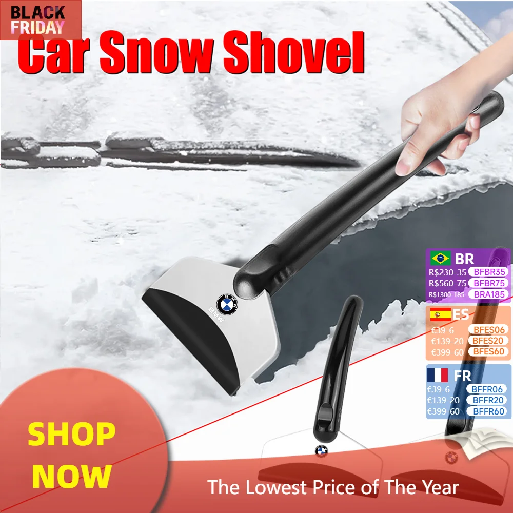 Car Snow Shovel Windshield Window Ice Scraper Cleaning Snow Brush For BMW M Performance M3 M5 M6 F01 F20 F32 F48 E30 X1 X2 X3 X4