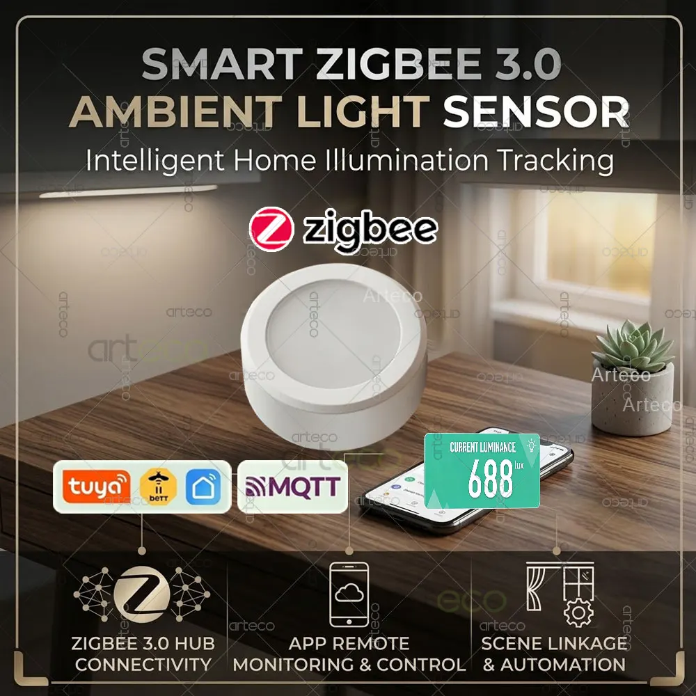 Zigbee Light Sensor Luminance Sensor Light Intensity Detection Real Time Monitoring Works With Tuya Zigbee Home Assistant 2MQTT