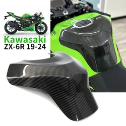 New For KAWASAKI Ninja ZX6R ZX-6R 2019-2024 2020 2021 2022 2023 2024 Carbon Fiber Pattern Fuel Gas Tank Cover Protector zx6r