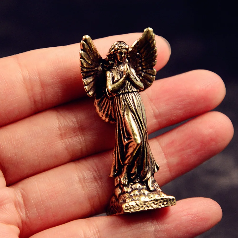 

​​Vintage SolidBrass Praying Hands Angel Figurine - Mini Decorative Collectible for Home Office Desktop Tabletop Decor​​
