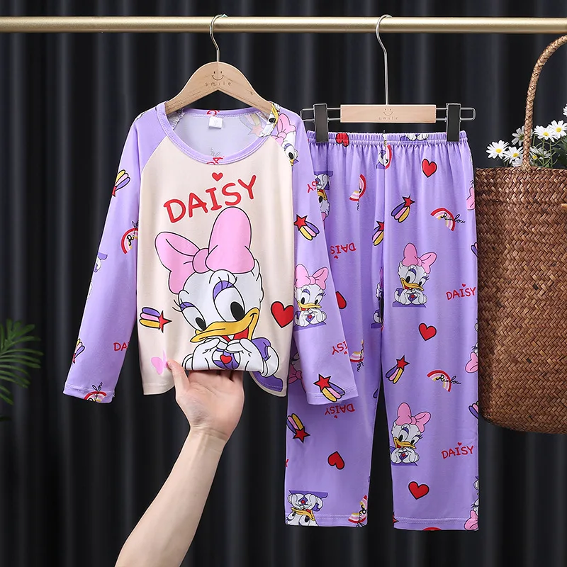 High Quality kid\'s Pajamas Set Mickey Minnie Boy Girl Winnie The Pooh Cartoon Longsleeved Pajama and pajama suit for kids gift