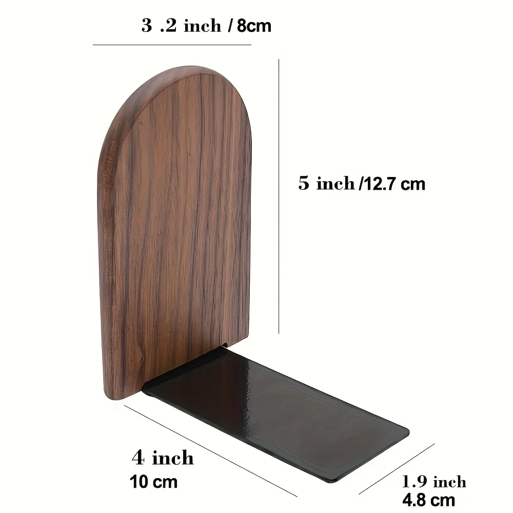 1Pc Heavy duty black walnut bookshelf, book blocking wooden stand, creative book blocking stand, thick and sturdy