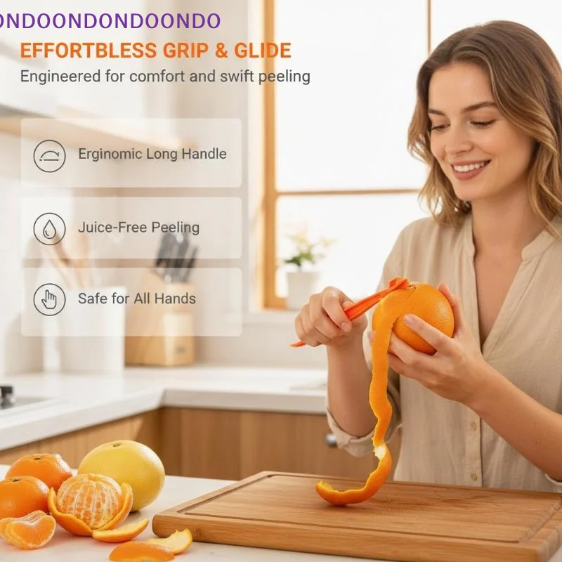2Pcs Plastic Orange Peeler Long Handle Fruit Skin Remover Citrus Peeling Tools For Grapefruit Lemon Kiwi Mango Carrot Cucumber