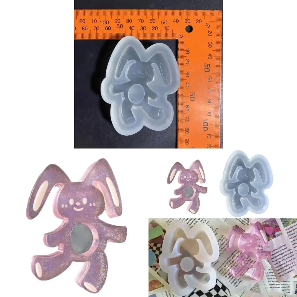  Shiny Glossy Silicone Decor Molds Rabbit Ornament Keychain Mold DIY Pendant