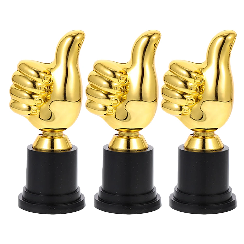 

3Pcs Thumbs Up Award Trophy Plastic Trophy Cup Kids Classroom Prize Trophy Awesome Thumb Trophy For Children Sports Award Prize