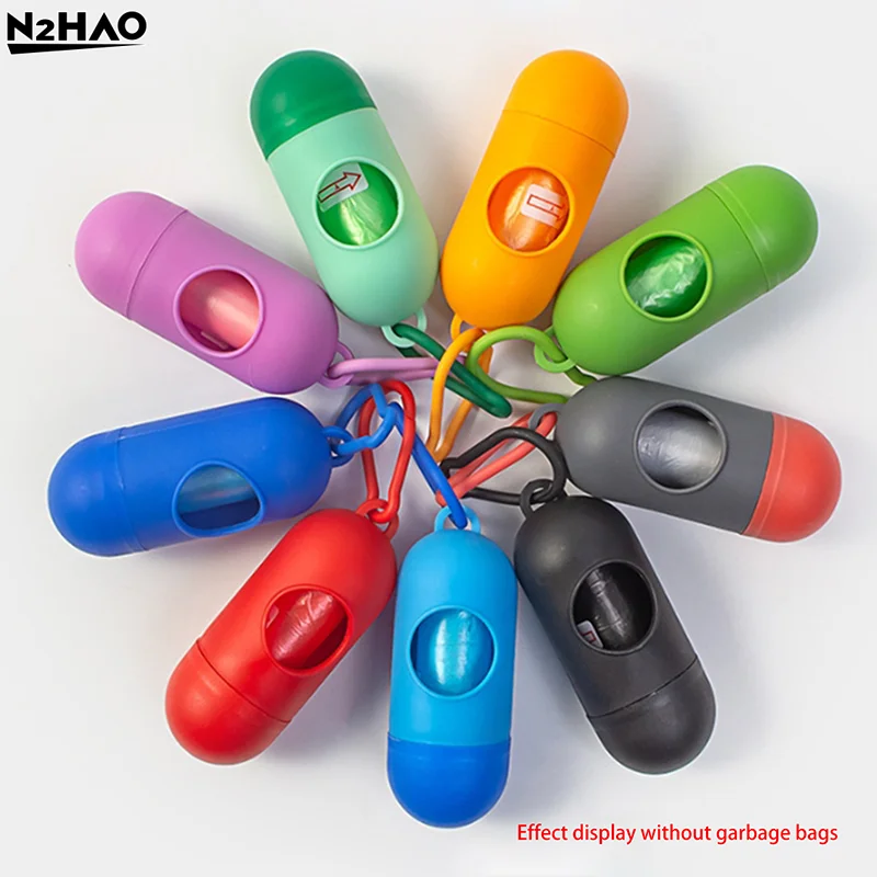 1pcs Pet Garbage Bag Dispenser Dog Feces Bag Shovel Capsule Convenient Dog Feces Bag Storage Garbage Bag Dispenser