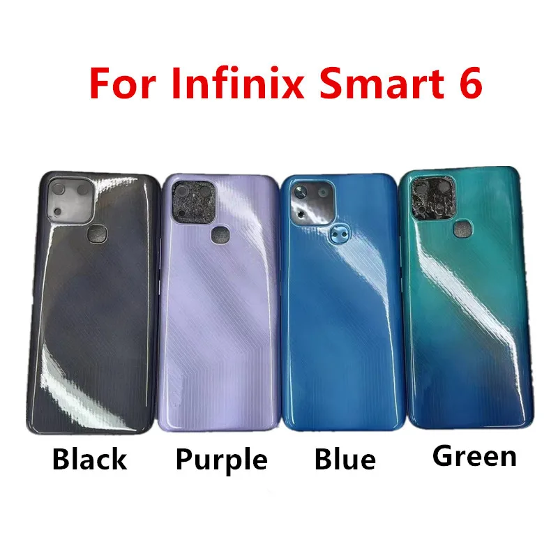

Задний корпус Smart6 для Infinix Smart 6, задняя крышка аккумулятора, ремонт телефона, сменный чехол без объектива X6511B X6511 X6511E