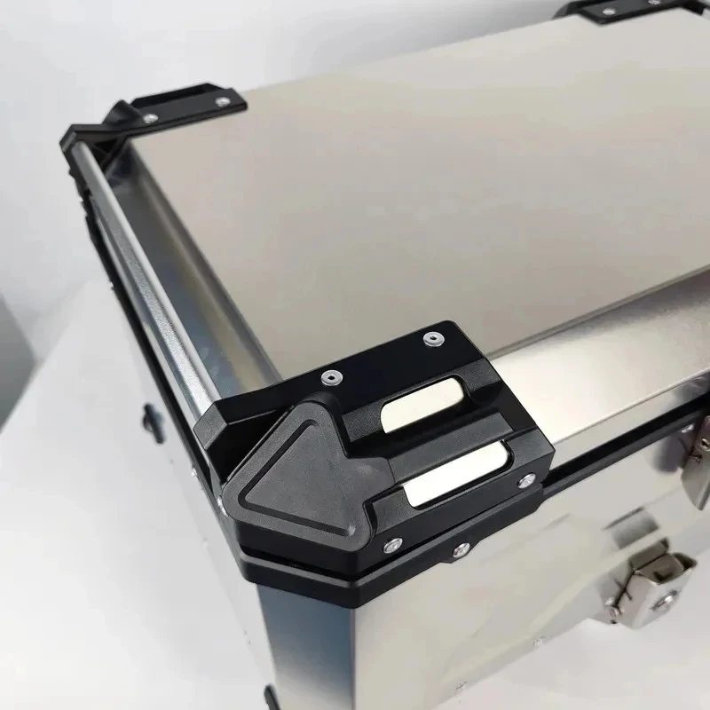 65 Liter Silver Motorcycle Parts Trunk Aluminum Delivery Box Storage Lage Top