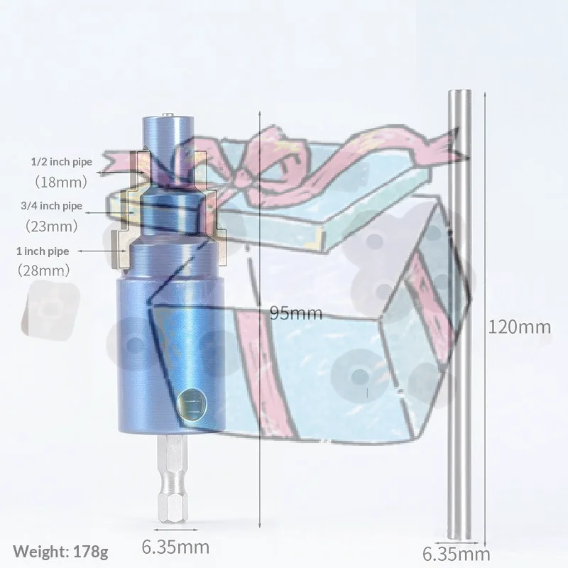 

1 Set Universal 4/6 Points 1 Inch Broken Pipe Head Screw Extraction With Connecting Rod Faucet Angle Valve Broken Wire Extractor