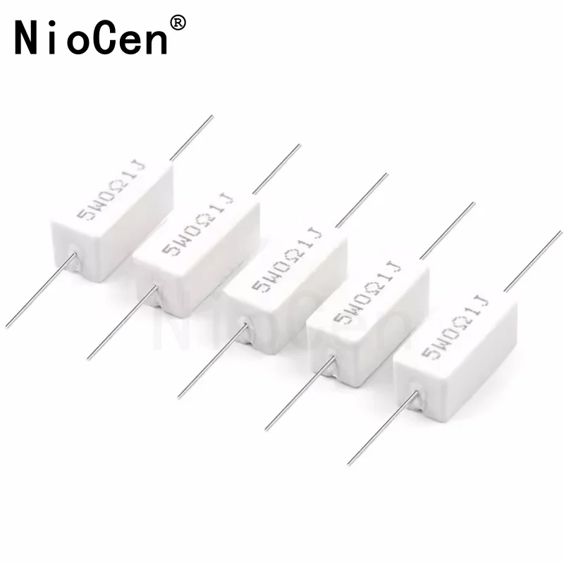 5ชิ้น5W 5% ซีเมนต์ต้านทานไฟฟ้า0.1 ~ 10K 0.1R 1R 0.5R 10R 100R 0.22 0.33 0.5 1 2 5 8 10 15 20โอห์ม25 30 100 1K 10K 10K