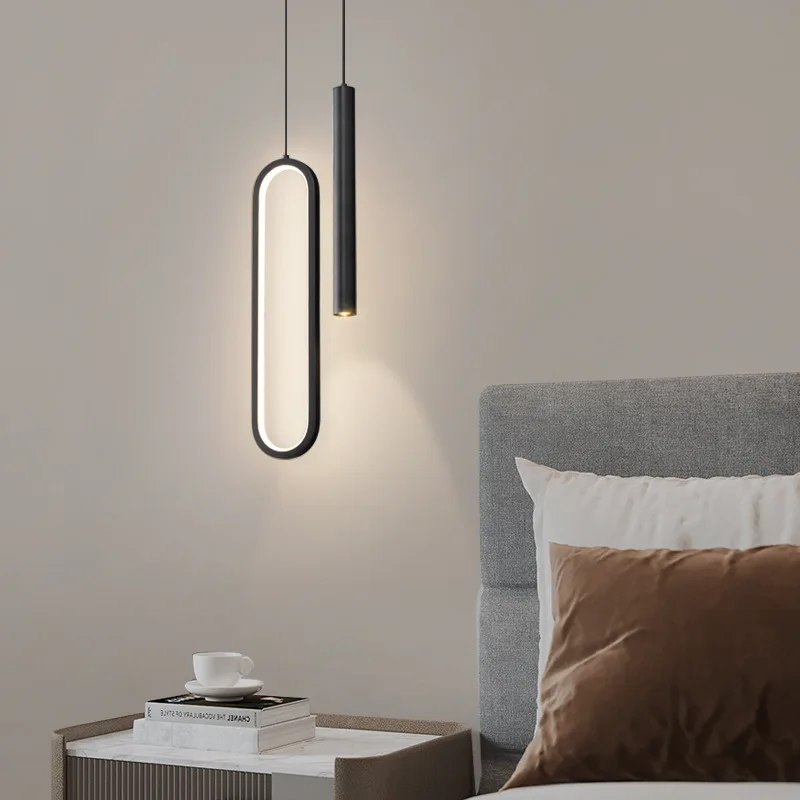 Design model: modern bedroom headboard pendant light, creative simplicity, living room rear wall LED pendant light