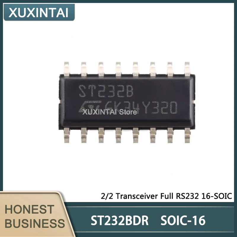 10Pcs/Lot  New Original  ST232BDR   ST232CDR  ST232  2/2 Transceiver Full RS232 16-SOIC