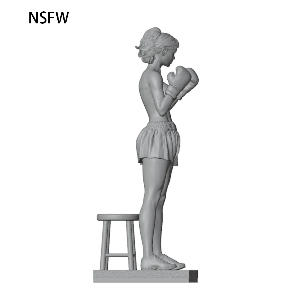 NSFW Boxer With Boxing Gloves Figure1/24 Grey Resin Figure Model Kit Unassembled Unpainted GK 3D Print DIY Miniature Statue