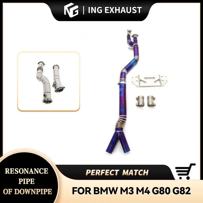 

ING Titanium Accessories Pipe Middle+downpipe for BMW M3 M4 G80 g82 3.0T Up Grade Performance Auto Exhaust System Engine Part