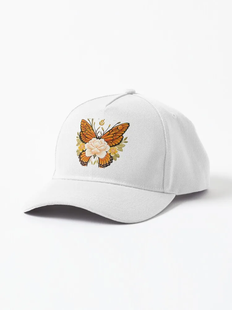 Tattoo Butterfly Peonies Cap For Unisex Adult Outdoor Casual Sun Baseball Caps