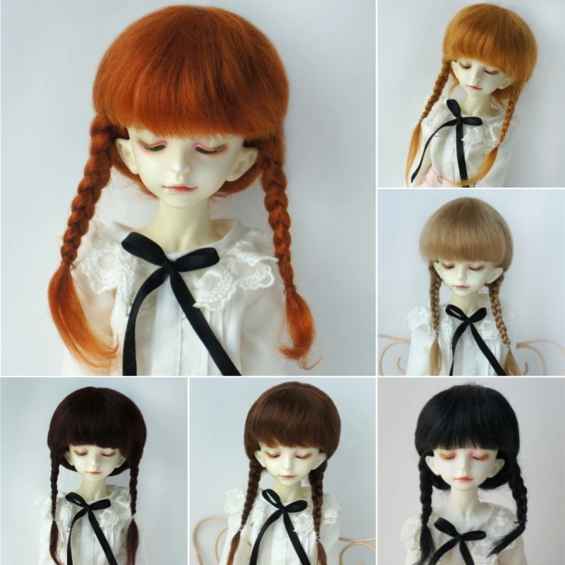 1/6 1/4 1/3 YOSD MSD SD  Mohair Doll Wigs  JD018 6-7inch 7-8inch 8-9inch  Anna Double Braid  BJD Hair  Country Girl Wig Styles