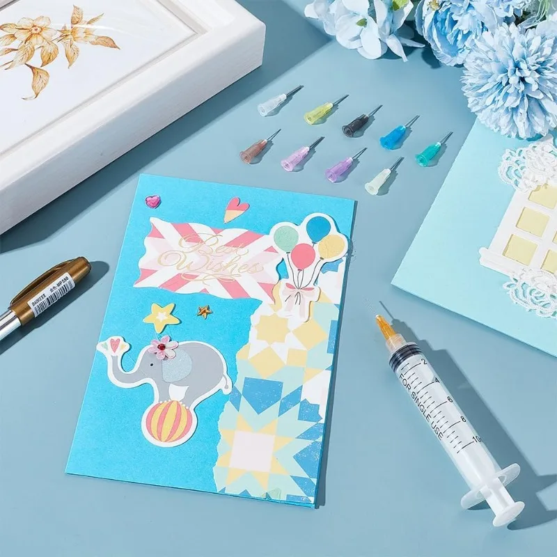 160PCS 0.5 pollici 10 calibro diverso punta smussata bottiglia di colla aghi erogazione ago con blocco esca per ricaricare inchiostri e-liquidi