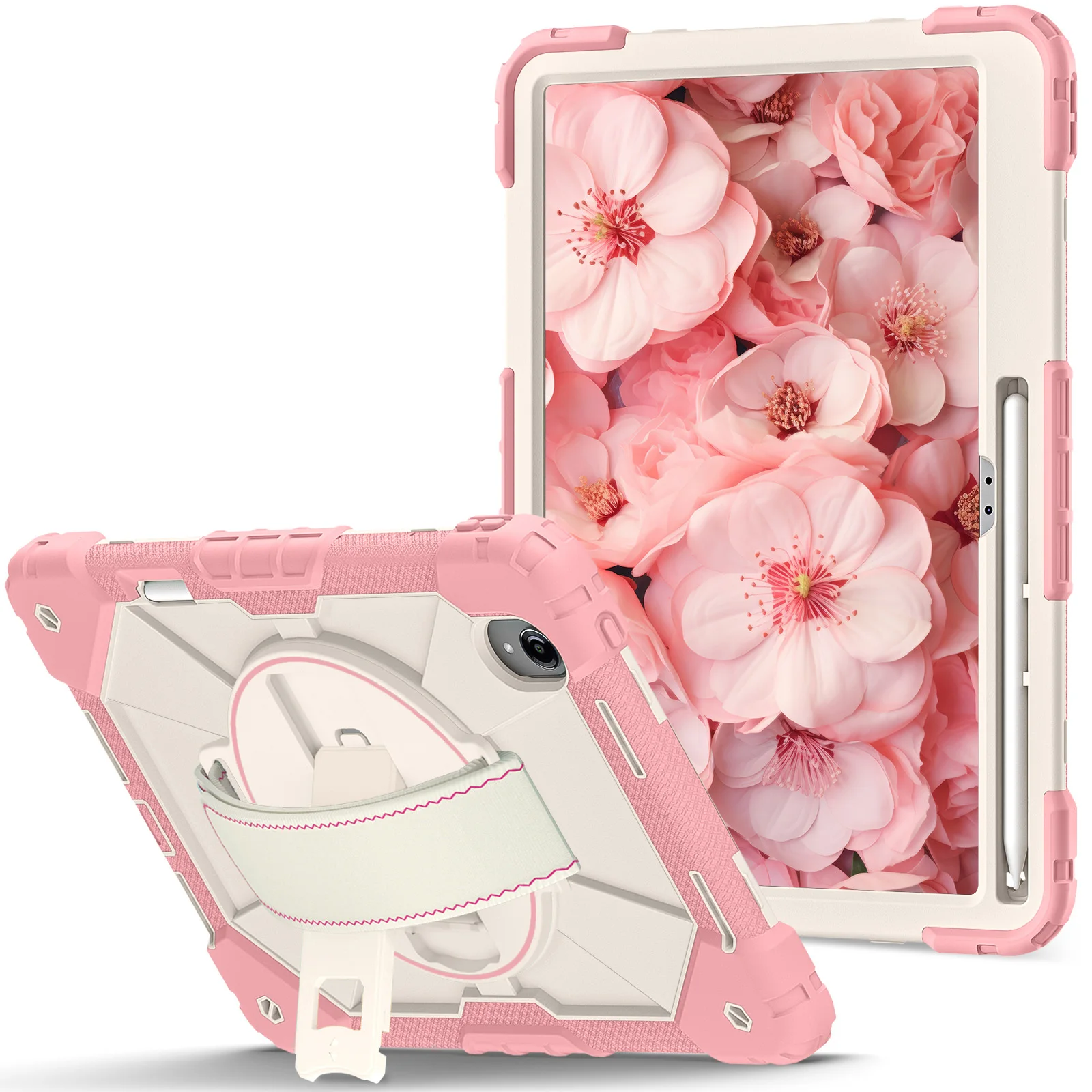 For Lenovo Idea Tab Pro Gen 2 TB390 Xiaoxin Pro 3 GT Stand Case Pencil Slot Heavy Duty Shockproof with Rotating Kickstand Cover