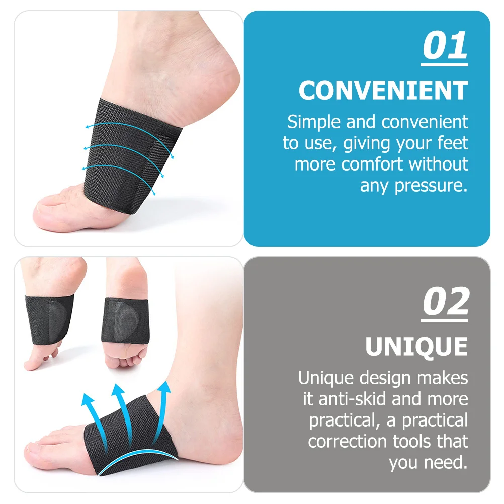 

1Pair Foot Arch Support Pads Comfortable Elastic Flatfoot Correction Foot Protective Pad for Sports Running Hiking