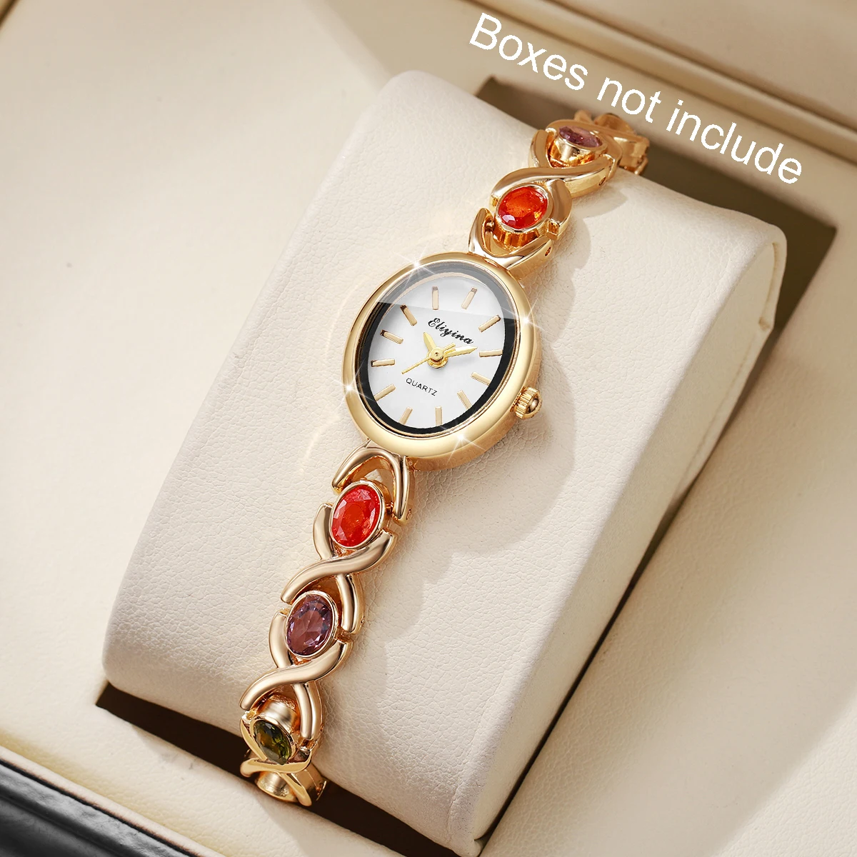 

1/2PCS Elegant Rhinestone Bracelet Strap Women Watches Ladies Oval Dial Quartz Wristwatch Reloj Mujer Girls Clock (Without Box)