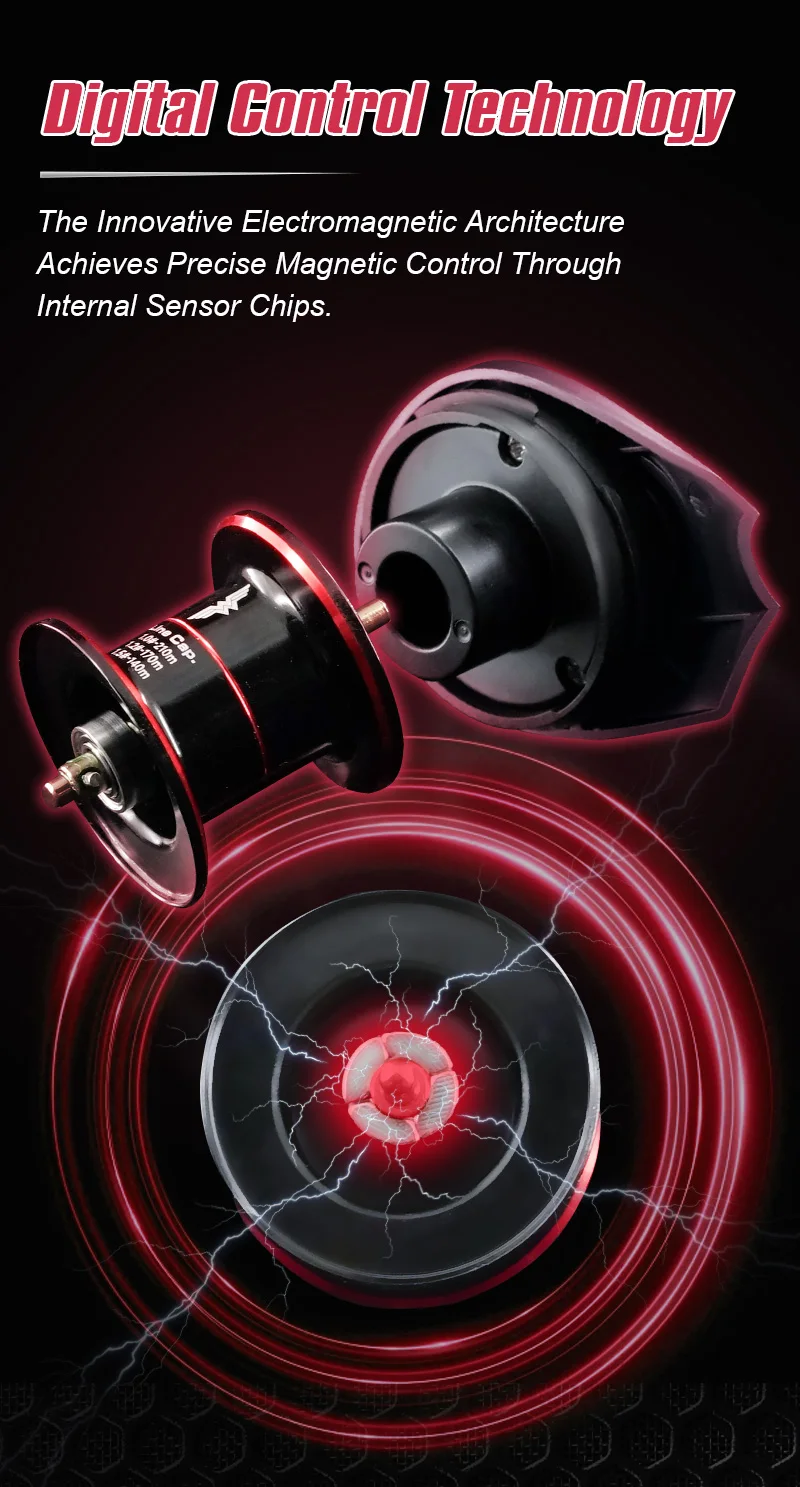 Seasir Extreme DC Rolle BFS Ultraleicht 162g Baitcasting Angelrolle Digitale Steuerung Messinggetriebe 7.0:1 Max Bremskraft 6kg Salzwasser – Detail 8