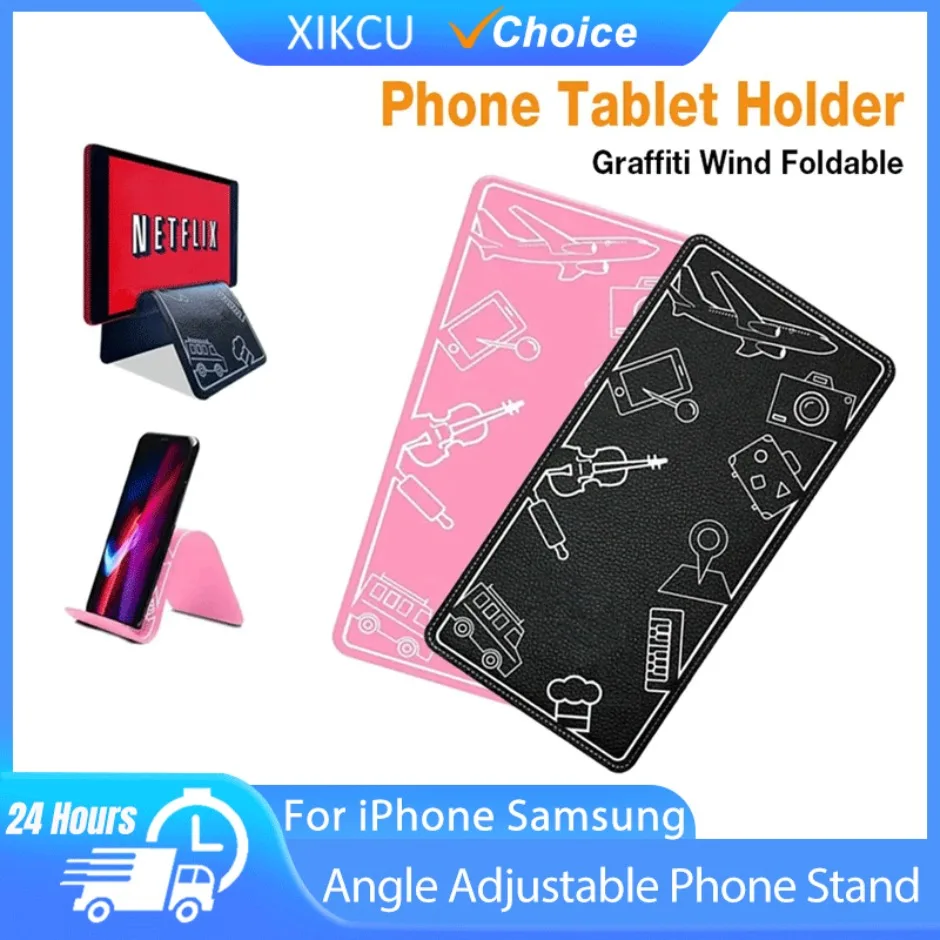 

Регулируемый угол складной держатель для мобильного телефона, многофункциональная настольная подставка для планшета с граффити и ветром для iPad, iPhone, Samsung, Xiaomi