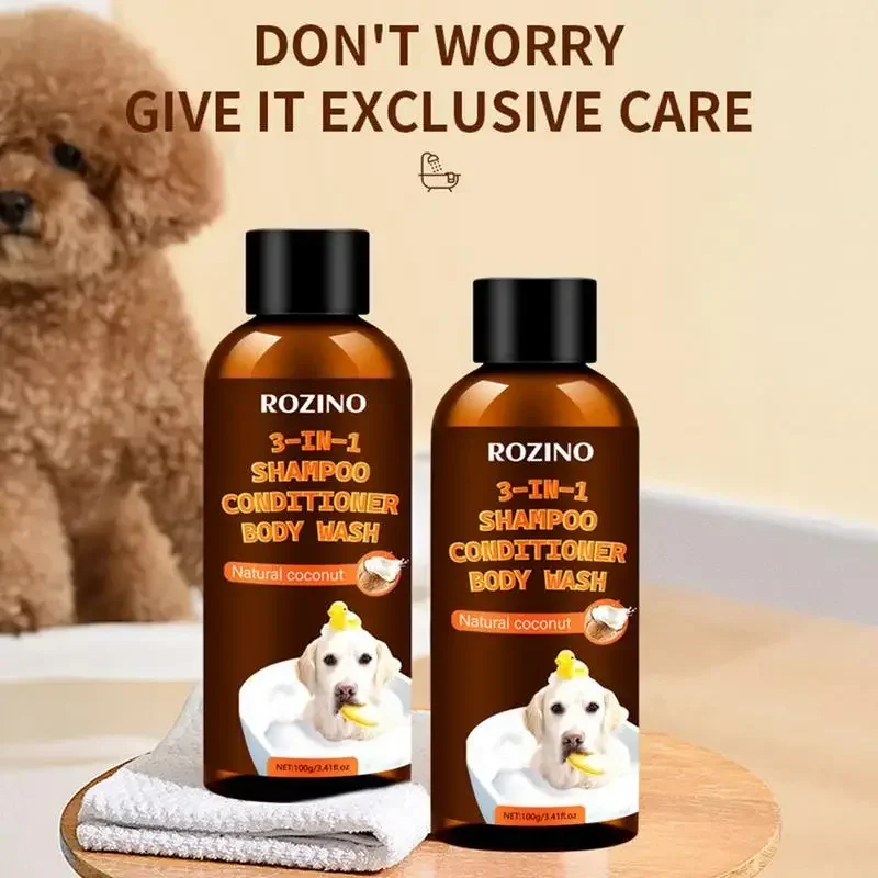 Dog Wash 3-in-1 Coconut Shampoo and Conditioner Plant-Based Organic Tearless Moisturizer Dog Shampoo and Conditioner Carpet