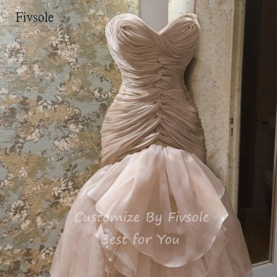 Fivsole Prinzessin A-Linie Prom Kleider Herzförmiger Ausschnitt Tiered Party Kleid Bodenlangen Abendkleid vestidos de festa Angepasst