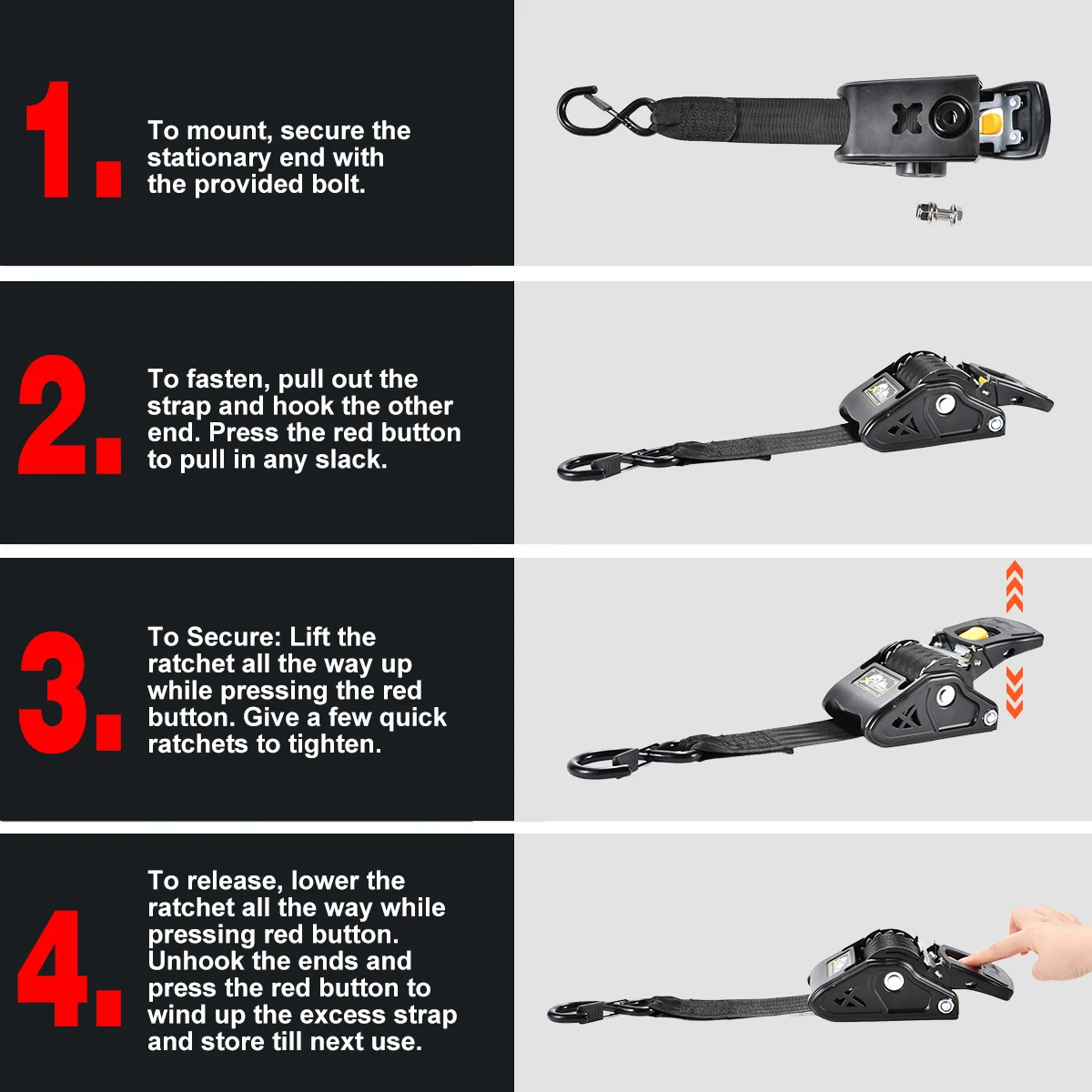 2 polegadas resistente 3300lbs bs bolt-on automático retrátil barco reboque transom amarrar cinta auto retrátil catraca cinta automática