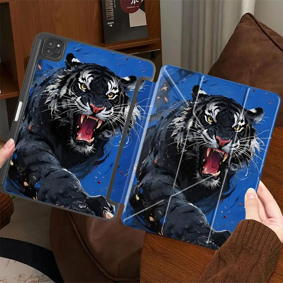 Tablet Case For iPad Pro 2025 Pro 11th 10th 9th 8th 7th 12.9inch Mini 6 7 Air 4 5 M3 M2 M4 11inch Holder Cover Cool Tiger