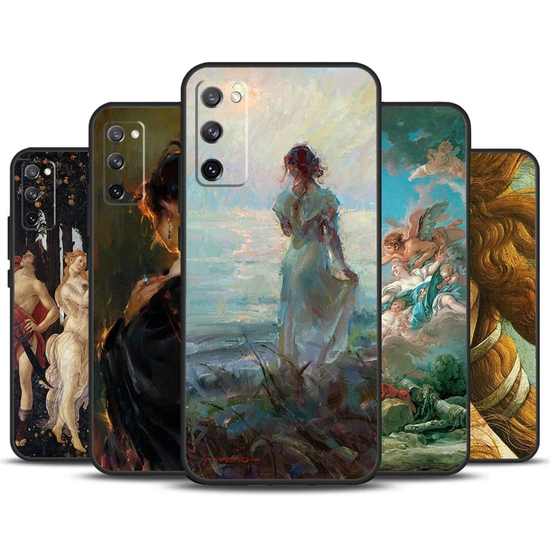 Renaissance art Painting Case For Samsung Galaxy S24 Ultra S21 S22 S23 Plus S20 FE S8 S9 S10 Note 10 20 Ultra Cover