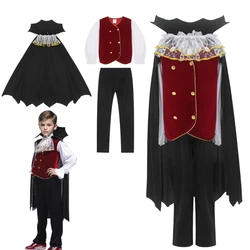 Boys Halloween Vampire Cosplay Costume for Kids Carnival Party Dress up Outfit Children Role Play Costumes