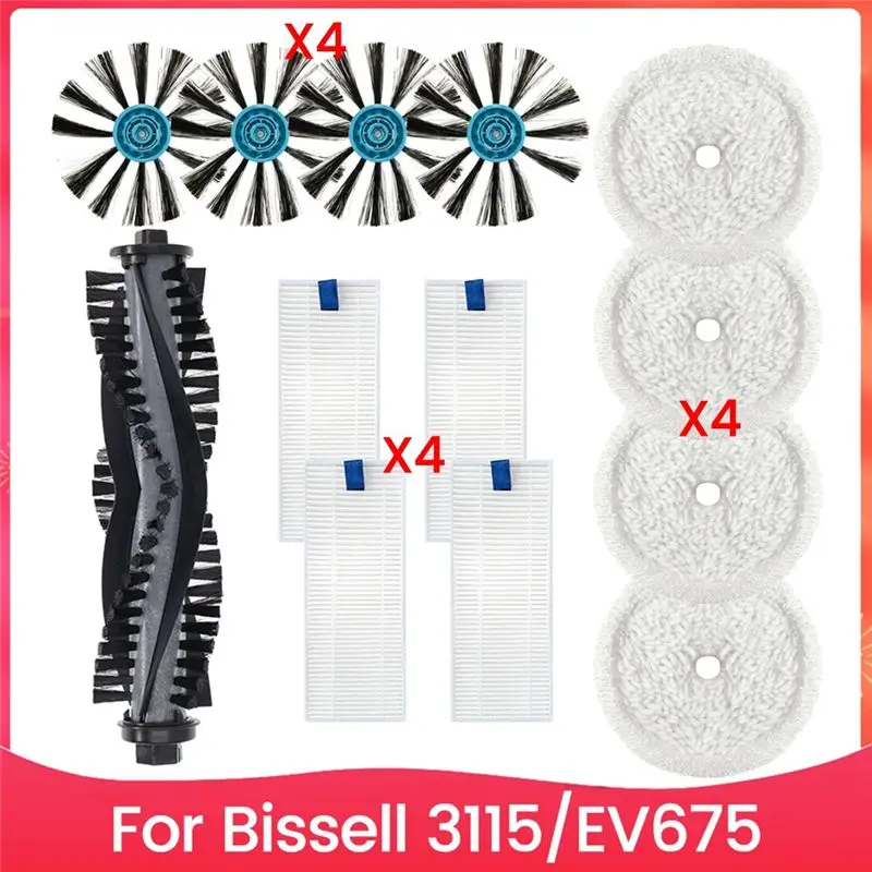 

A01F-13PCS Vacuum Cleaner Brush Filter And Mop Cloth Set For Bissell 3115 EV675 Vacuum Cleaner Accessories Replacement Parts