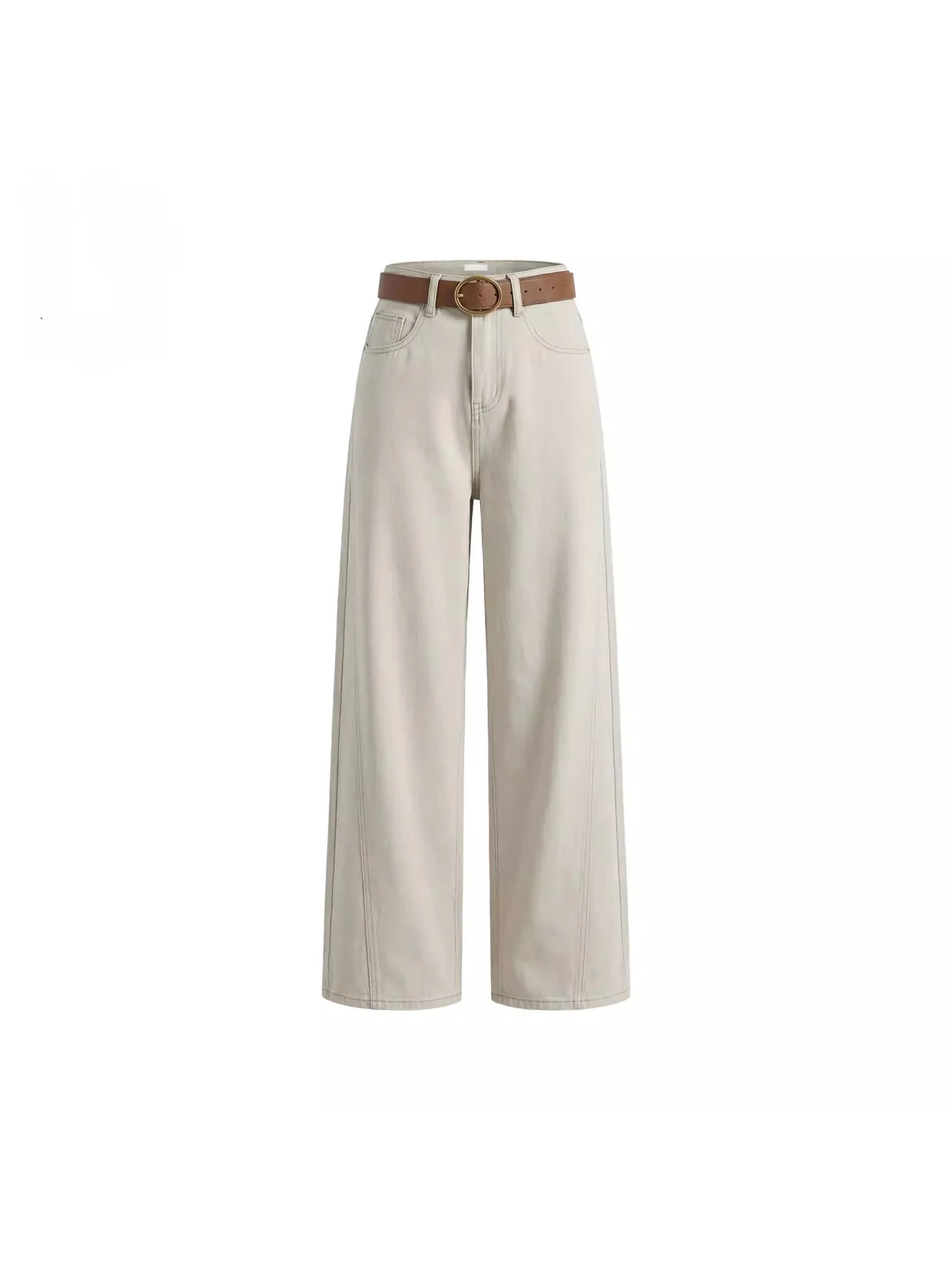 

Milk White Wide Leg Jeans Women's Spring Summer New Loose Slimming High Waist Straight Cut High Quali Pants Casual Sle