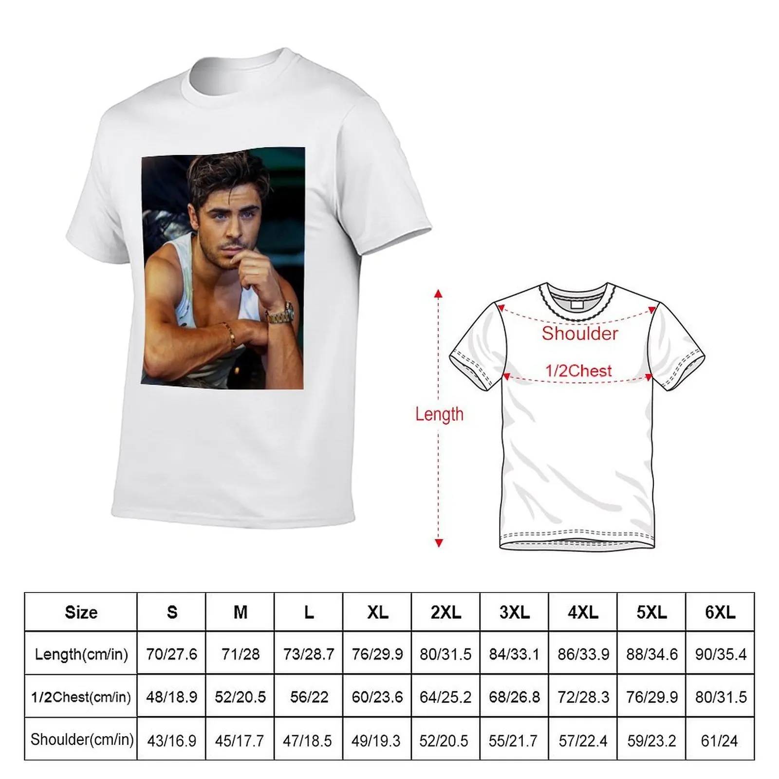 Zac Efron Model T-Shirt Man t-shirt new edition men graphic t shirts