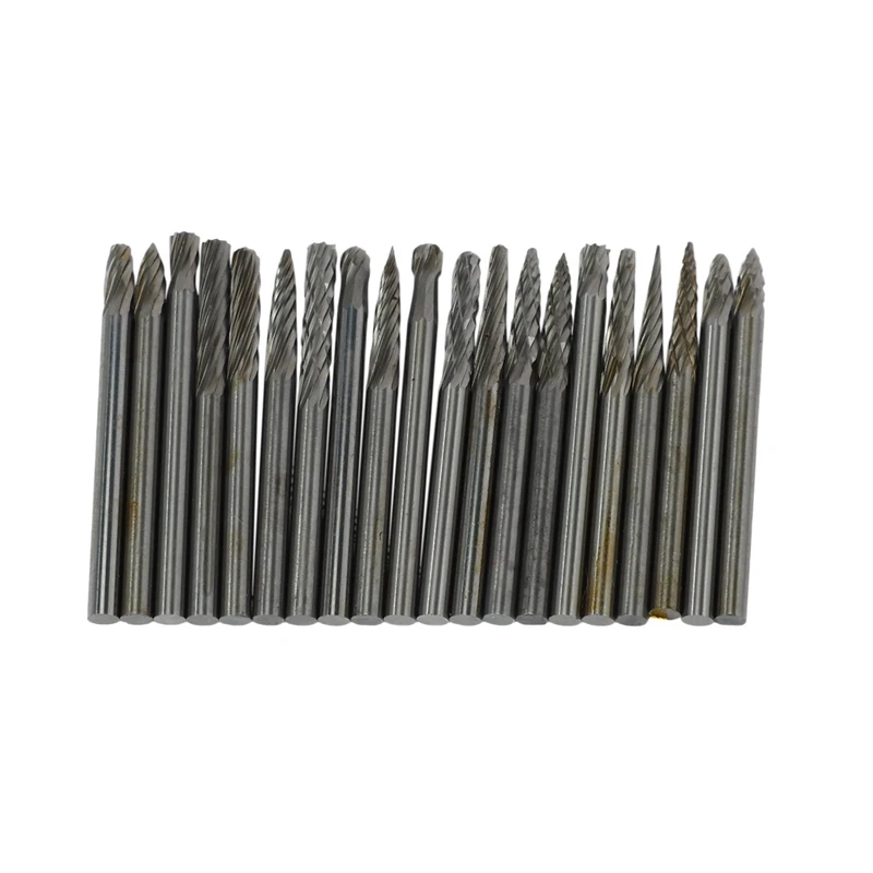 60Pc Full Double Grain Tungsten Carbide Rotary Burr Milling Cutter Milling Cutter Bit Set Mini Drill Rotating Tool