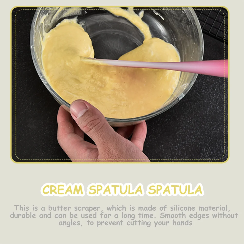 

Silicone Butter Scraper Ergonomic Kitchen Gadget Cake Cream Spatula High Temperature Resistant Baking Tool