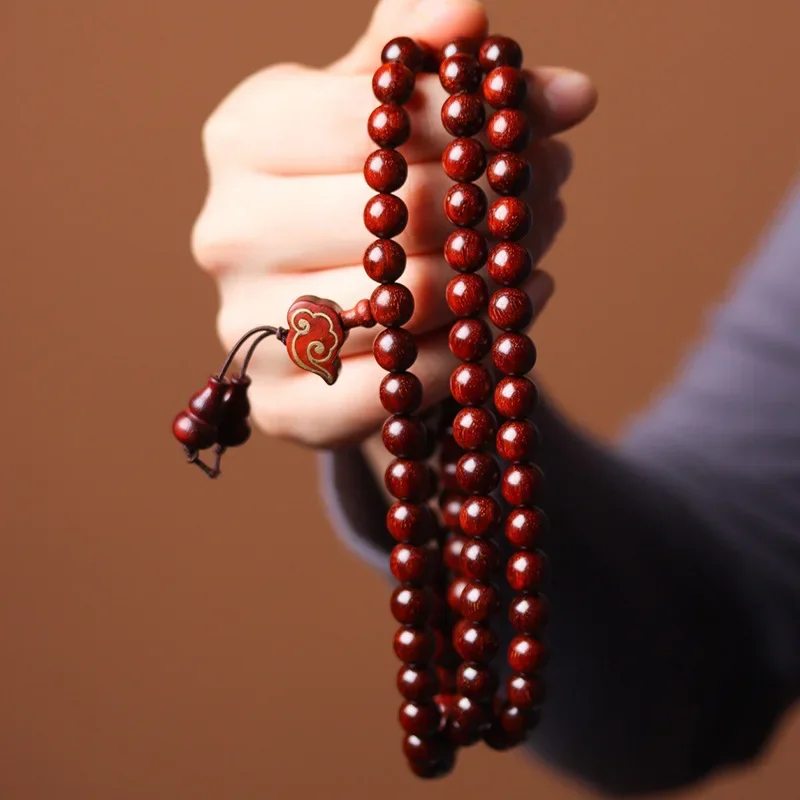 

Zambia lobular rosewood men and women DIY bracelet blood rosewood decorative rosary accessories Buddha bead manufacturers